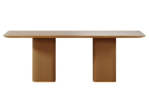 Davison 85 Rectangular Fluted Oak Dining Table by CB2 3D Model