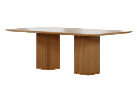 Davison 85 Rectangular Fluted Oak Dining Table by CB2 3D Model