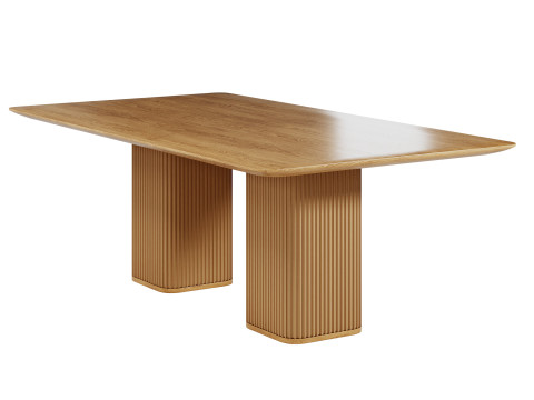 Прямокутний обідній стіл Davison 85 з рифленого дуба від CB2 3D Модель