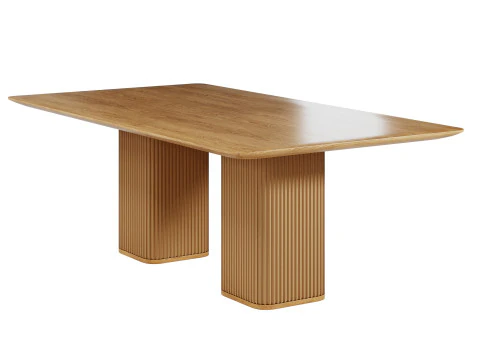 Davison 85 Rectangular Fluted Oak Dining Table by CB2 3D Model