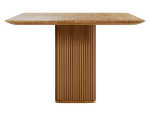 Прямокутний обідній стіл Davison 85 з рифленого дуба від CB2 3D Модель