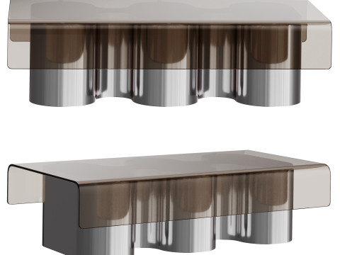 Jouri coffee table with glass top by Westwing 3D Model
