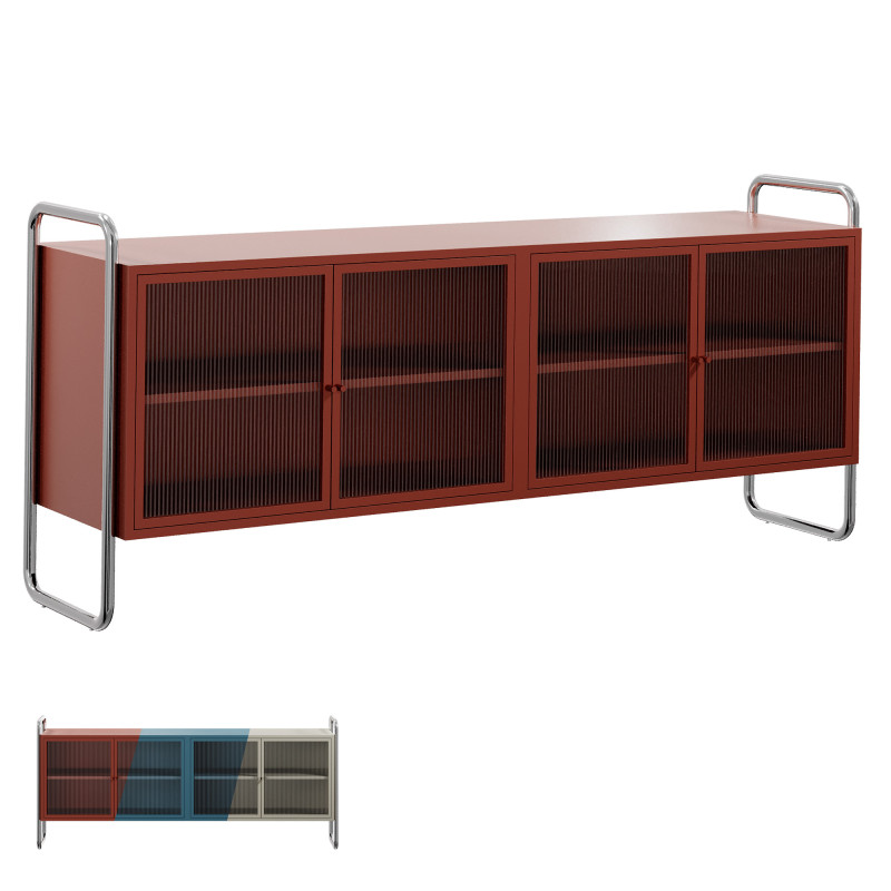 Robyn Metal dresser with glass doors by Westwing 3D Model .c4d .max .obj .3ds .fbx .stl .blend