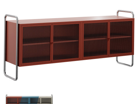 Robyn Metal dresser with glass doors by Westwing 3D Model