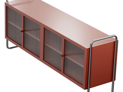 Robyn Metal dresser with glass doors by Westwing 3D Model