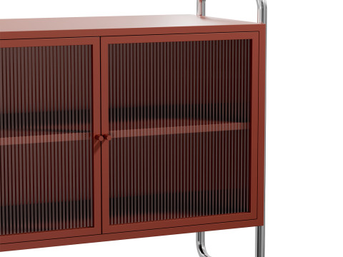 Robyn Metal dresser with glass doors by Westwing 3D Model