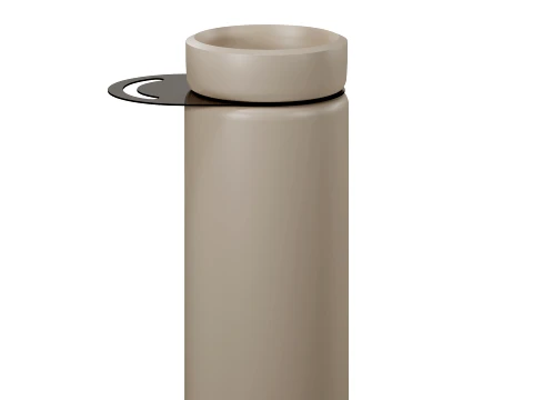 Rona Freestanding Round Washbasin Made of Conglomerate with a Glass Towel Rail by Massi 3D Model