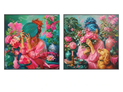 벽 예술 꽃 침묵 3D 모델