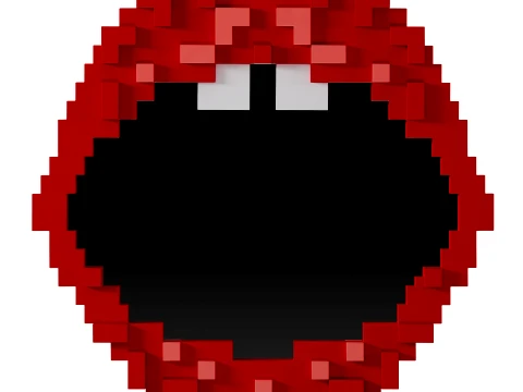 Pixel Spiegelmond van Seletti 3D Model