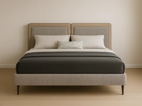 Modern gestoffeerd queensize bedframe 3D Model