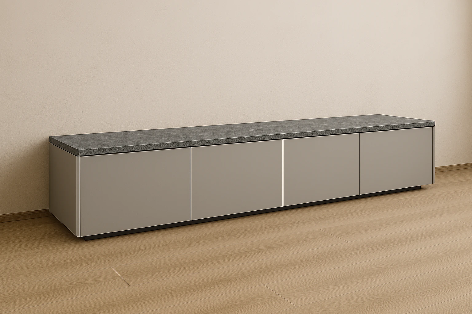 Minimalist TV Unit with Matte Grey Finish 3D Model .c4d .max .obj .3ds .fbx .stl .blend 