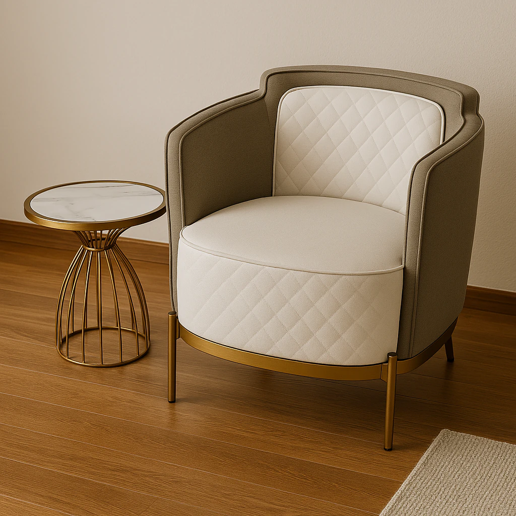 Elegant Lounge Chair with Side Table 3D Model .c4d .max .obj .3ds .fbx .stl .blend 