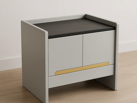 भंडारण के साथ आधुनिक साइड टेबल 3D मॉडल