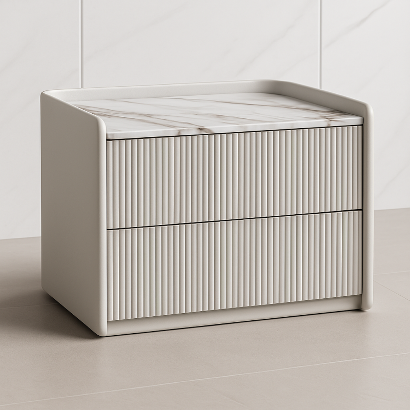 Modern Ribbed Side Table with Marble Top 3Dモデル .c4d .max .obj .3ds .fbx .stl .blend