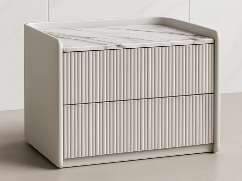 大理石トップのモダンなリブサイドテーブル 3Dモデル