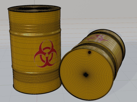3d metal barrels 3Dモデル