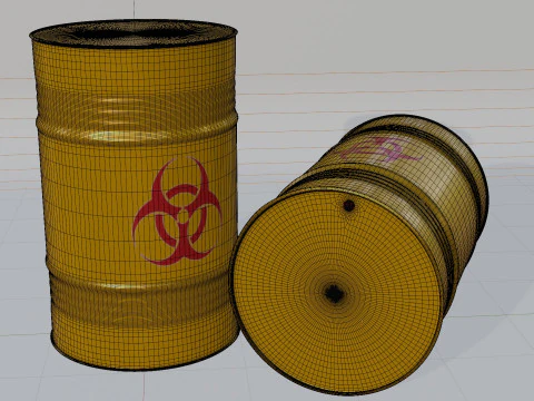 3d metal barrels 3D Model
