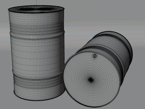 3d metal barrels 3Dモデル