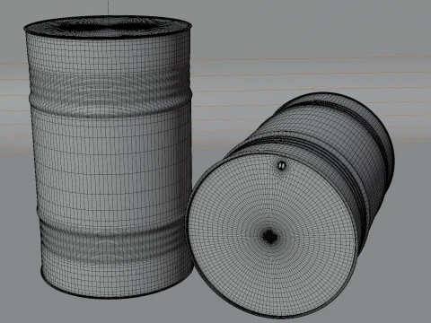 3d metal barrels 3D Model
