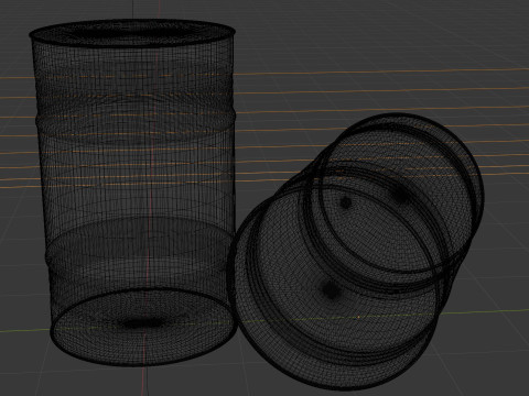 3d metal barrels 3Dモデル