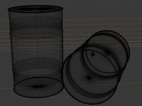 3d metal barrels 3D Model