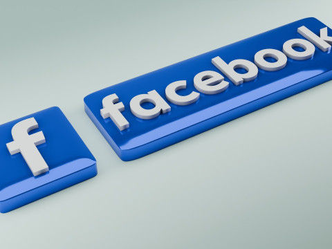3D Facebook logo 3D Model