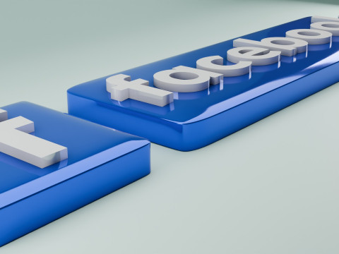 3D Facebook logo 3Dモデル