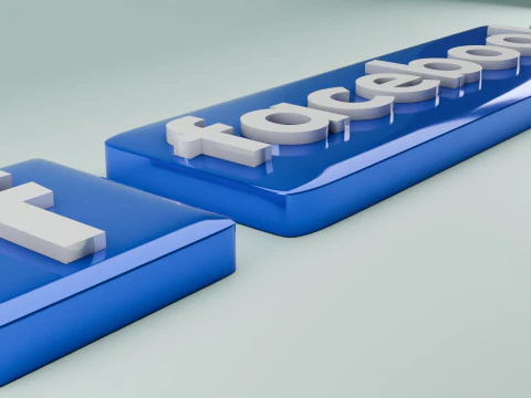 Logotipo de Facebook en 3D Modelo 3D
