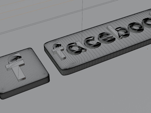 3D Facebook logo 3Dモデル