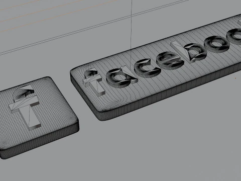 Logotipo de Facebook en 3D Modelo 3D
