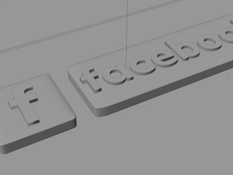 3D Facebook logo 3Dモデル