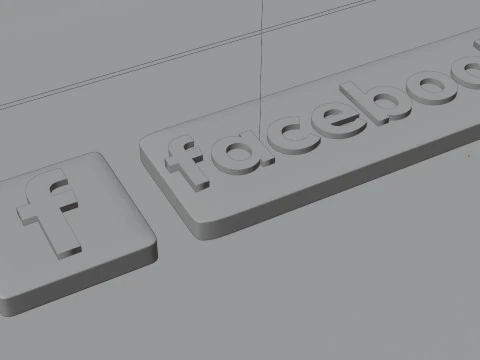 Logotipo de Facebook en 3D Modelo 3D