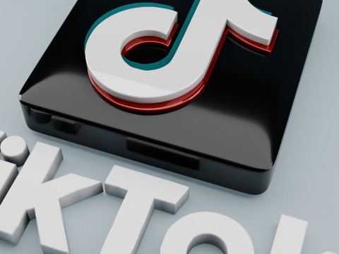 TikTok 3D logo 3D मॉडल