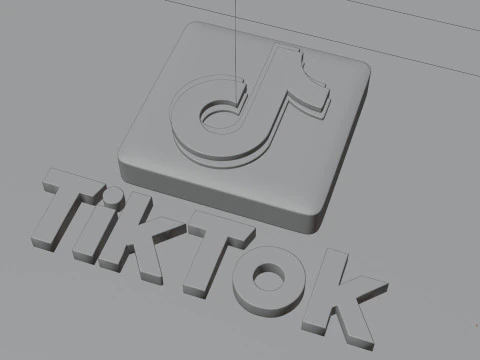 TikTok 3D logo 3D Model