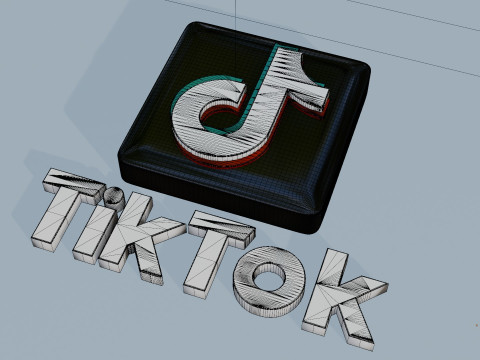 TikTok 3D logo 3D मॉडल