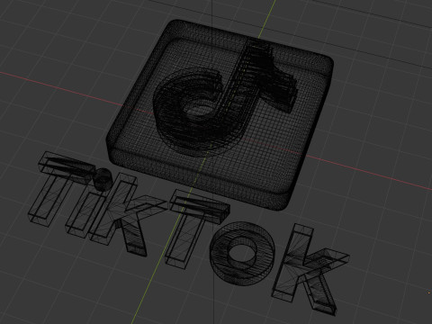 TikTok 3D logo 3D मॉडल