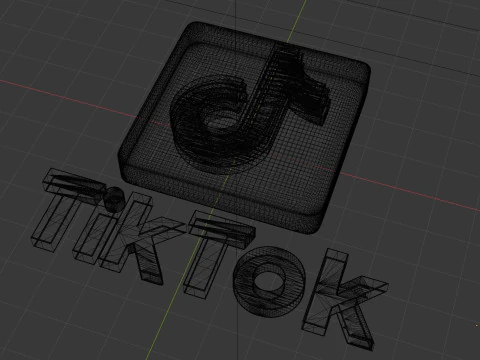 TikTok 3D logo 3D Model