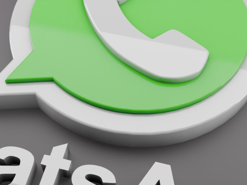 WhatsApp 3D logo Modelo 3D