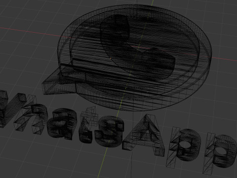 WhatsApp 3D logo Modelo 3D