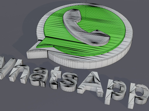 WhatsApp 3D logo Modelo 3D