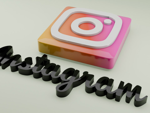 3D Instagram logo 3Dモデル