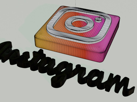 3D Instagram logo 3Dモデル