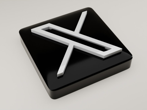 X 3D logo 3D Model