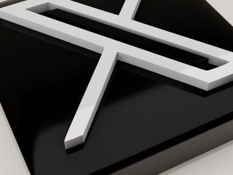 X 3D logo Modello 3D