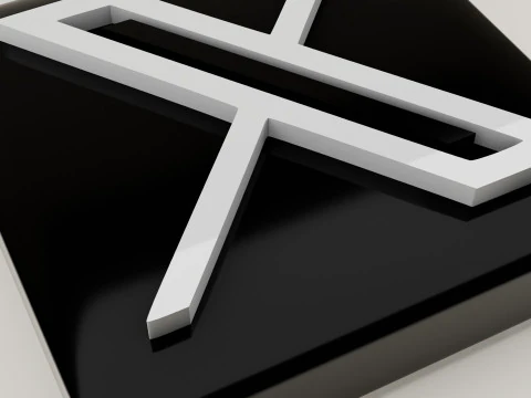 X 3D logo 3D Model