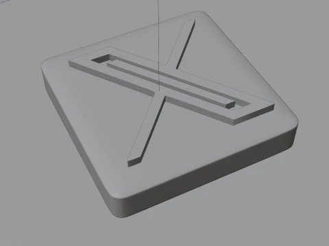 X 3D logo 3D Model