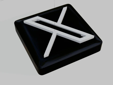 X 3D logo 3D Model
