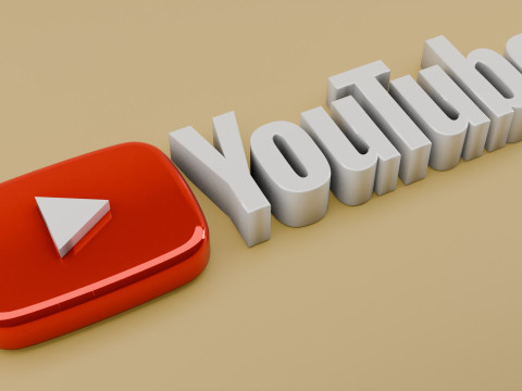 3D YouTube logo 3D Model