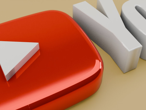 3D YouTube logo Modello 3D