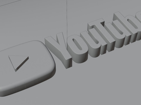 3D YouTube logo Modello 3D
